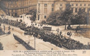 Paris  France July 4 1918 American Independence Day Parade Real Photo PC AA75474