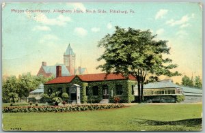 PITTSBURG PA PHIPPS CONSERVATORY ALLEGHENY PARK 1914 ANTIQUE POSTCARD