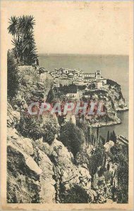 Old Postcard Cote Azur Artistic MONACO - View from the exotic garden