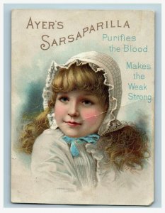 1880s-90s Ayer's Sarsaparilla Lovely Child Poem On Back P209 