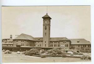 Portland OR Railroad Train Station RPPC Postcard