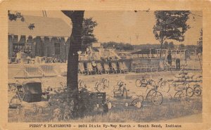 Perry's Playground Trikes Baby Buggies Dixie Highway South Bend Indiana postcard