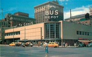 Bus Depot Overland Greyhound Postcard Omaha Nebraska Dunlap Colorpicture 20-2814