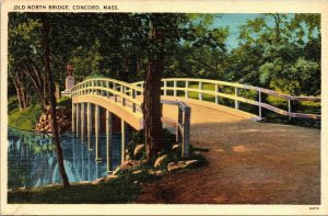 Old North Bridge Concord Mass Boston Cancel Vintage 2c Postcard Red Washington 