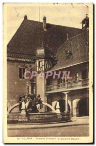 Postcard Old Customs Colmar Fontaine Schwendl and old customs