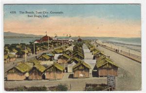 Beach Tent City Coronado San Diego California 1916 postcard