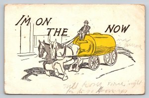 1909  Temperance Movement I'm on the Wagon   East Aurora  New York    Postcard