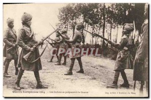Old Postcard Army Indians are preparing to war