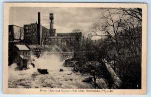 SHERBROOKE P.Q. Power Dam & Kayser's Silk Mills CANADA 1943 Postcard