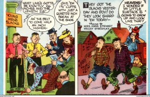 Mutoscope Card Humour Comics King Features Young Men Being Fitted For Slacks