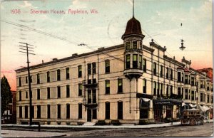 Postcard Sherman House in Appleton, Wisconsin