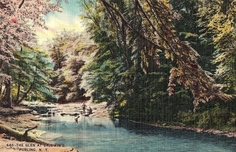 The Glen At Baldwin's Purling, N. Y. Vintage Postcard P124 