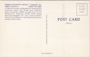Flagstaff AZ Town & Country Motel Woman by Pool Multiview Unused Postcard G22
