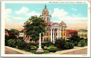 Lowndes County Court House Valdosta Georgia GA Building Grounds Posted Postcard