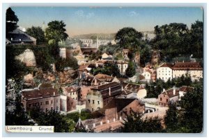 c1910 Grund General View of Buildings in Luxembourg Unposted Postcard