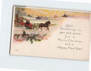 Postcard Holiday Greeting Card with Quote and Hollies Art Print