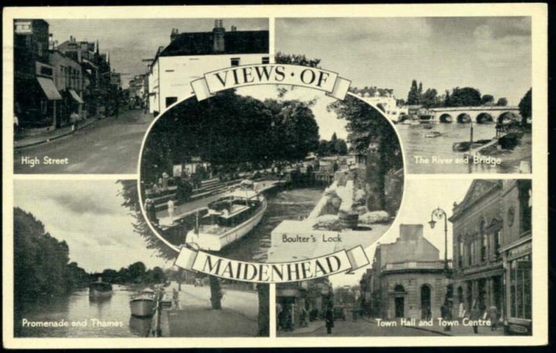 berkshire, MAIDENHEAD, High St, Town Hall, Bridge (1951)