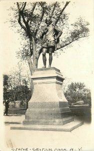 c1910 Central City New York Statue RPPC Postcard 26-719