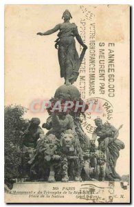 Old Postcard Paris Monument of the Triumph of the Republic Square of the Nati...