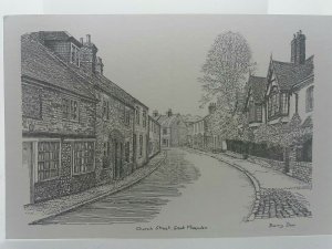 Church Street Great Missenden Sketch Drawing by Barry Dow Vintage Postcard