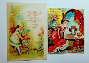 Victorian Trade Card White & New Home Sewing Machines Lot Of 2