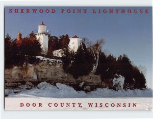 Postcard Sherwood Point Lighthouse, Nasewaupee, Wisconsin