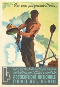 Illustratore geniere RETROSI signed ARMA DEL GENIO  Per una piu grande Italia 