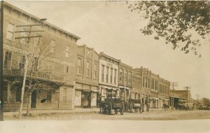 Postcard RPPC Kansas Lyndon Street View 1907 Clarks Photo 23-9290