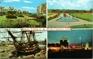 Vtg Southsea Seaside Resort Portsmouth Portsea Island Hampshire England Postcard