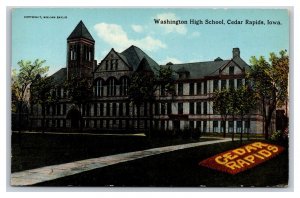 Washington High School Cedar Rapids Iowa IA UNP DB Postcard Y4