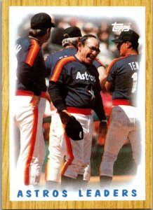 1987 Topps Baseball Card '86 Team Leaders Houston Astros sk3349