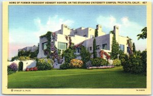 Postcard - Home Of Former President Herbert Hoover, Stanford University - CA