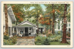 Arkansas Fayetteville Mt Sequoyah Office Drug & Book Store 1941 Vintage Postcard