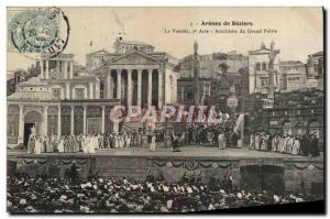 Postcard Old Theater Arenes de Beziers The Vestal anathema Grand priest