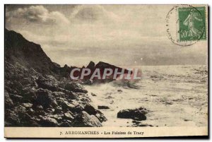 Old Postcard Arromanches cliffs tracy