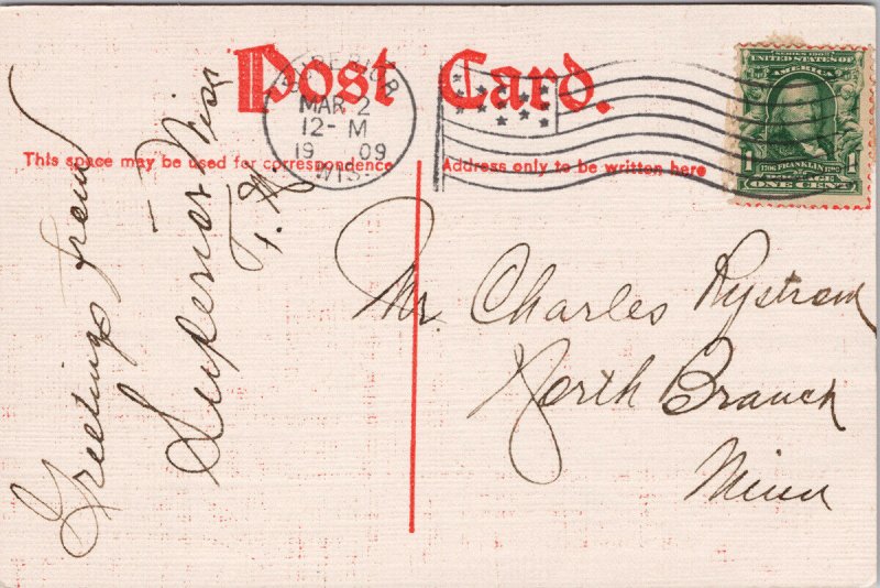 Benjamin Franklin Virtues Resolution 'Resolve To Perform' Red c1909 Postcard F73