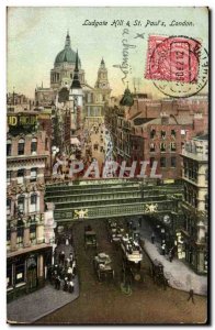 Great Britain Great Britain London London Old Postcard Ludgate Hill and St Pa...