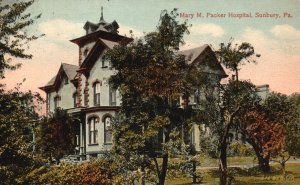 1910's Mary M. Packer Hospital Sunbury Pennsylvania Building PA Posted Postcard