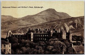 Holyrood Palace And Arthur's Seat Edinburgh Scotland Mountain Postcard
