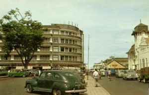 indonesia, JAVA BANDUNG, Swarha Building, Car (1960s) Postcard