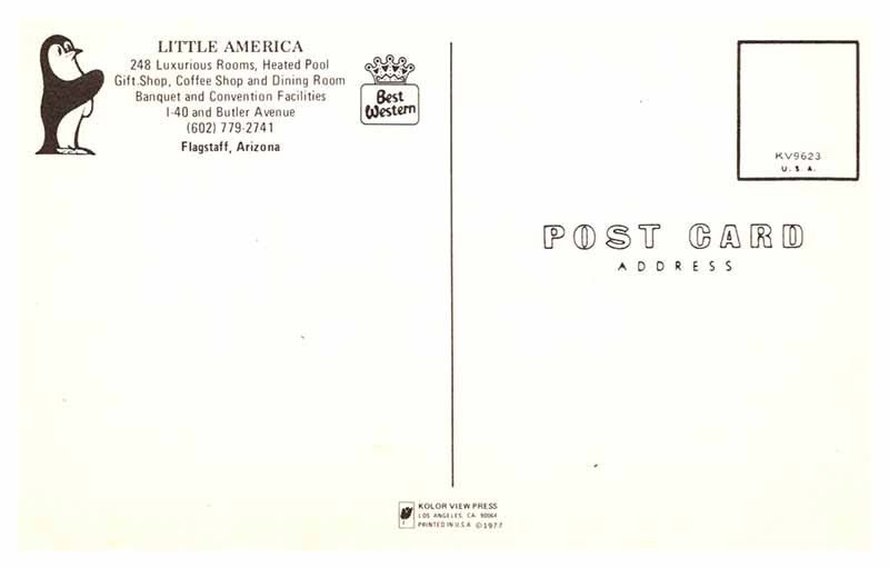 Postcard HOTEL SCENE Flagstaff Arizona AZ AU0728
