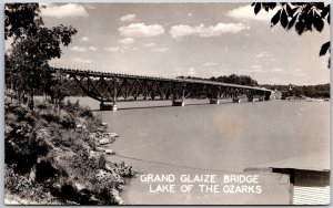 Grand Glaize Bridge Lake Of The Ozarks Osage Beach MO Real Photo RPPC Postcard