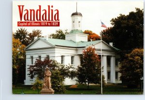 VINTAGE CONTINENTAL SIZE POSTCARD VANDALIA CAPITAL OF ILLINOIS FROM 1819 TO 1839
