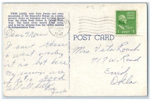 1947 Scenic View Twin Lakes Twin Peaks Salida Leadville Colorado Posted Postcard