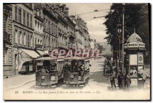 Postcard Old Tram Train Rouen rue Jeanne d & # 39Arc Maggi