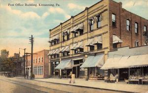 Kittanning Pennsylvania Post Office Bldg Street View Antique Postcard K105785