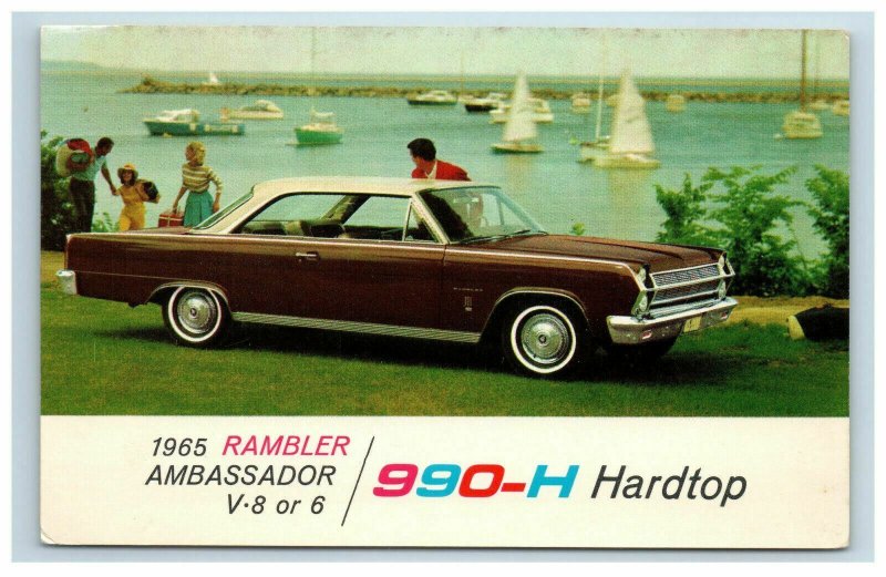 1965 Rembler Ambassador V-8 V-6 990-H Hardtop  Advertising Postcard