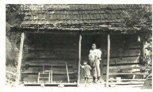 Cherokee Indian Home, Cherokee, N.C. USA Real Photo Indian Postal used unknow...