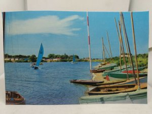 New Vintage Postcard Sailboats on The Lagoon Pagham Sussex 1960s/70s