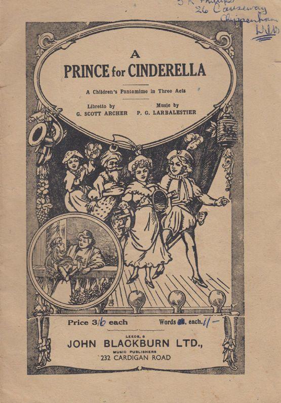 A Prince For Cinderella Antique Childrens Pantomime Sheet Music Book